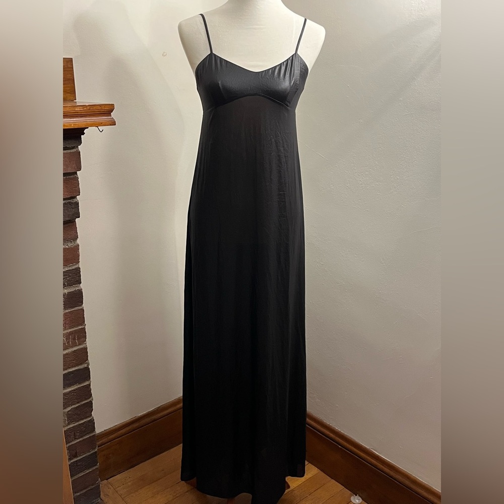 BCBG MAXAZRIA Deanna Long Slinky Black Strappy Dress Size XS NWT